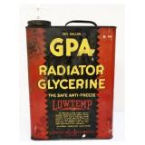 Vntg 1gal slim GPA Radiator Glycerine can