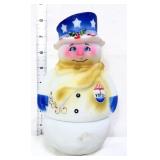 Fenton Splinder I Voted Snowman fairy lamp