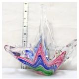 Murano art glass basket