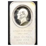 1oz Lyndon B Johnson silver bar