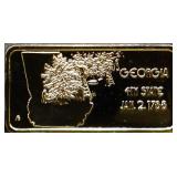 1 troy ounce Georgia state silver bar