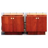 Pair MCM 2 door nightstands