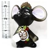 Fenton Worstell black mouse w/ acorn hat
