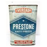 Vntg 1gal Prestone Anti-Freeze can, no bottom