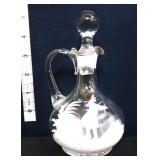 Clear glass Mary Gregory style cruet see pics