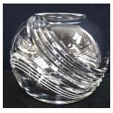 Orb shape spiral small clear vase