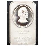 1oz Andrew Johnson silver bar