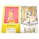 Lot of 2 vintage pinup girl adv calendars