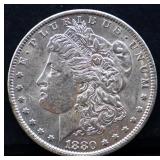 1880O Morgan silver dollar