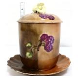 Limoges marmalade jar with underplate
