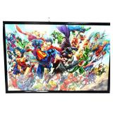 Framed 35x23.5 super heroes poster NO SHIPPING