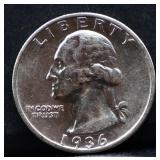 1936S silver quarter