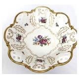 Vntg German porcelain footed floral bowl