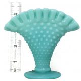 Fenton turquoise hobnail 4in fan vase