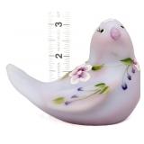 Fenton blue burmese floral songbird figure