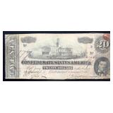 1864 CSA $20 paper note