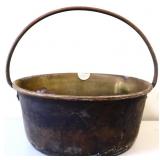 Metal apple butter pail with handle
