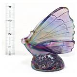 Fenton amethyst carnival butterfly figure