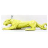 Vntg 15in long yellow panther planter