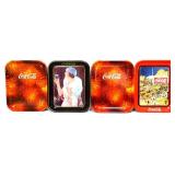 Lot of 4 metal Coca Cola trays