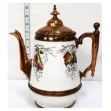 Vintage autumn leaf coffee pot