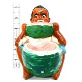 Vntg chalkware Americana boy w/ watermelon plaque