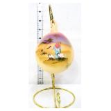 Fenton burmese Silent Night ornament on stand