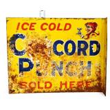 Vntg metal 12x9.75 Concord Punch flange sign