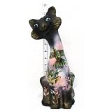 Fenton 12in Spindler hummingbird scene happy cat
