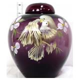 Fenton amethyst baby bird/mother ginger jar