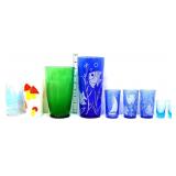 9 piece estate glass lot, inc fish glasses