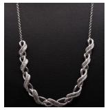 Genuine diamond twist necklace