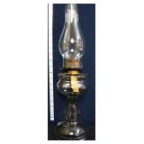 Vintage clear glass oil lamp