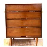 MCM 4 drawer flat front tall chest