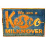 Vntg metal 18x12 Kesco Milk Mover sign