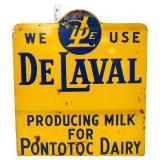 Vntg metal 15.5x17.75 DeLaval Pontotoc Dairy sign