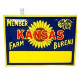 Vtg metal 13.75x10 Farm Bureau Kansas Member sign