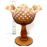 Fenton brown opalescent hobnail compote
