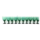Lot of 10 juniper green goblets