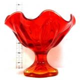 Vntg amberina 5.5in tall compote