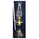 Vintage clear glass oil lamp