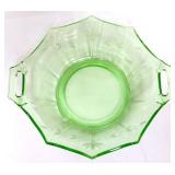 Vintage green depression etched bowl