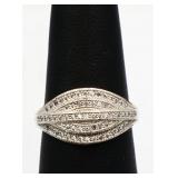 Sterling white sapphire pave ring, lab created