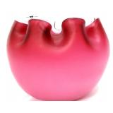 Cranberry satin 4in rose bowl