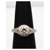 Sterling white sapphire ring, lab created