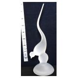 Vntg Viking clear satin Epic long tail bird figure