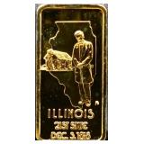 1 troy ounce Illinois state silver bar