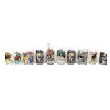 Lot of 10 vntg character drinking glasses