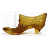 Amber glass daisy & button shoe