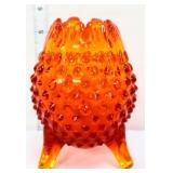 Fenton amberina hobnail egg shape rose bowl
